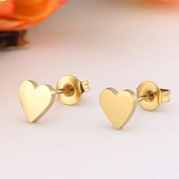 Jewelry - 5/$25 Stainless Steel Tiny Heart Earring Studs